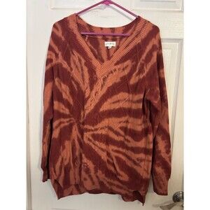 Women’s Wonderly Orange Tie  Dye Long Sleeve Sweater Size Large New With Tags